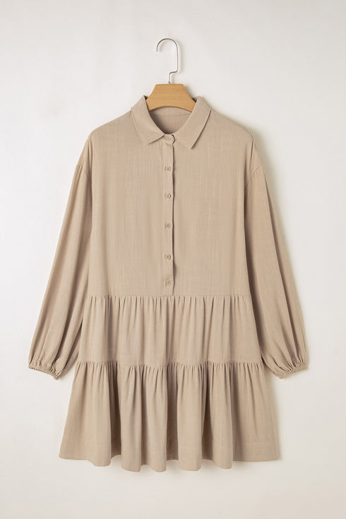 tiered-collared-neck-balloon-sleeve-shirt-dress OhSoStyled - Sophia's Style-15